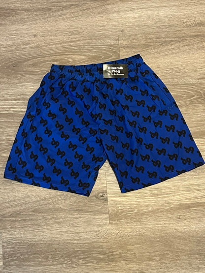 Dinamikplug Double Layer Shorts Unisex 2-In-1 Streetwear Workout Blue