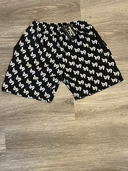 Dinamikplug Double Layer Shorts Unisex 2-In-1 Streetwear Workout Black