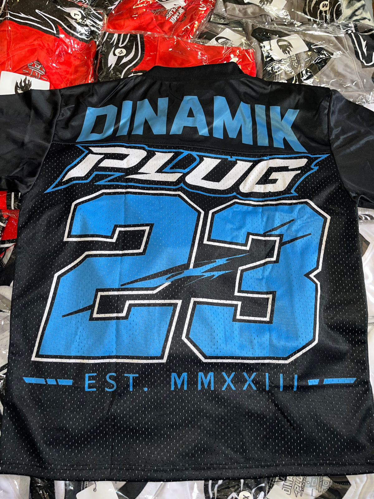 D FLAME - BLACK/BLUE JERSEY