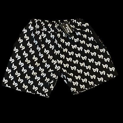 Dinamikplug Double Layer Shorts Unisex 2-In-1 Streetwear Workout Black