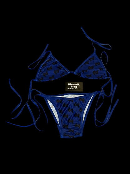 Dinamikplug Ladies Two Piece Swimsuit Blue Beachwear