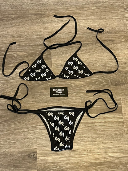 Dinamikplug Ladies Two Piece Swimsuit Black Beachwear