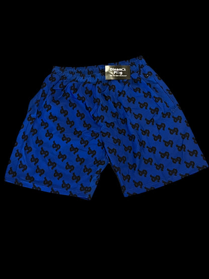 Dinamikplug Double Layer Shorts Unisex 2-In-1 Streetwear Workout Blue